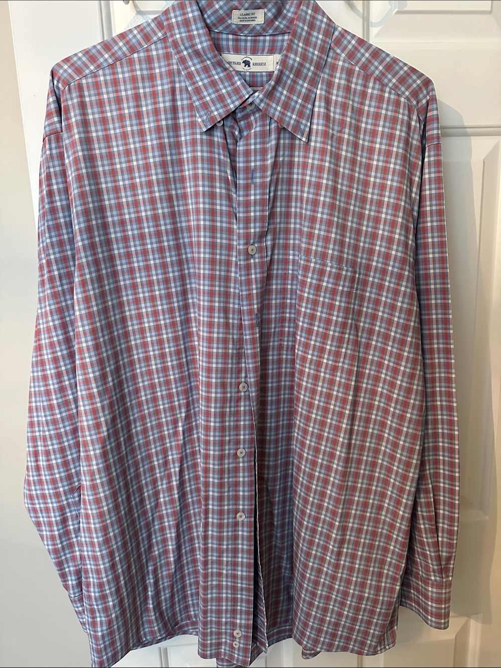 Onward Reserve Men's Blue & Red Plaid Long-Sleeve Button Shirt